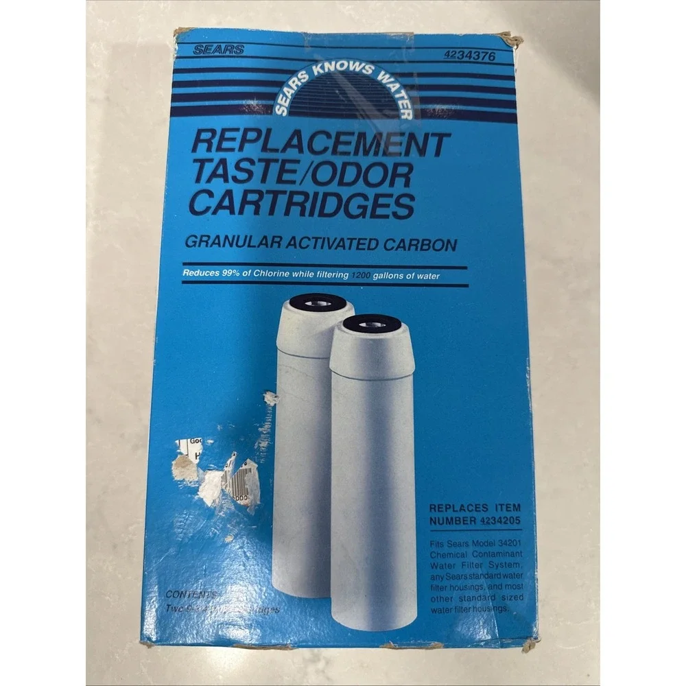 Genuine Sears Taste & Odor Water Filter Replacement Cartridge 4234376 Pack of 2